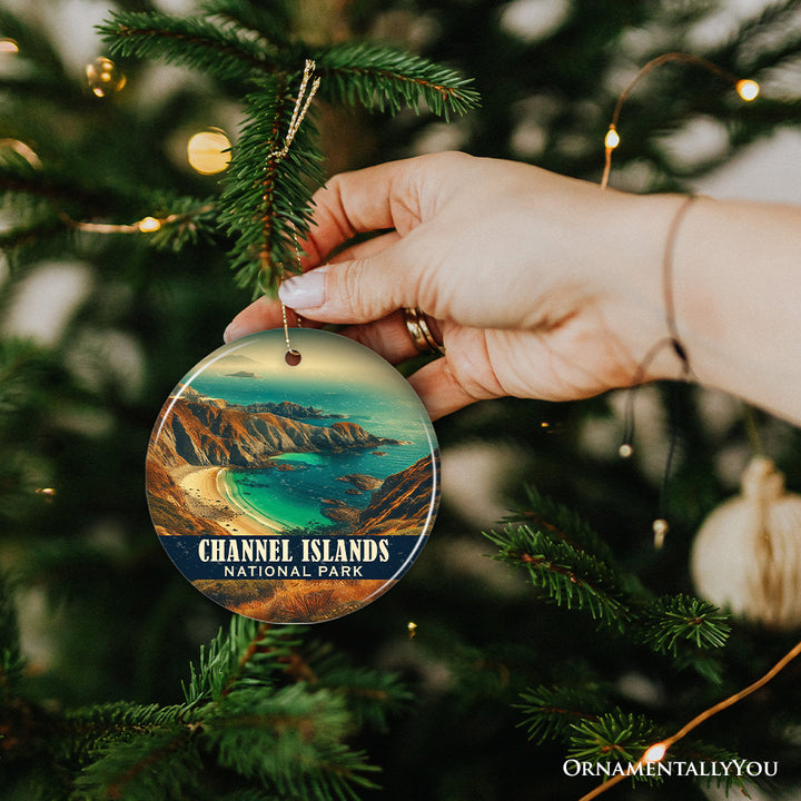 Coastal Channel Islands National Park Ornament, California Rugged Shoreline Christmas Gift and Pacific Ocean Vista Keepsake