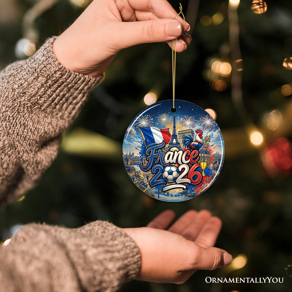 France 2026 Soccer Cup Global Championship Ornament, Fans Football Gift and Tree Decor