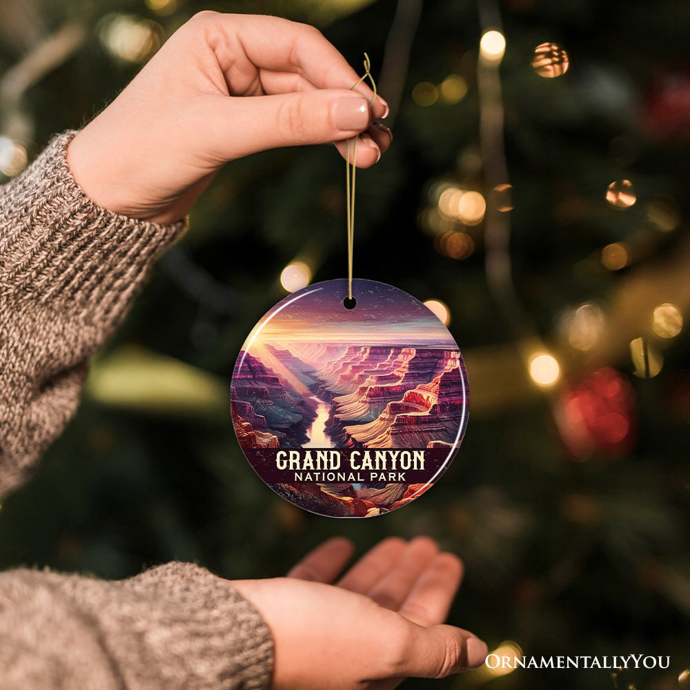 Majestic Grand Canyon National Park Ornament, Arizona Desert Landscape Christmas Gift and Travel Souvenir Ceramic Ornament OrnamentallyYou 