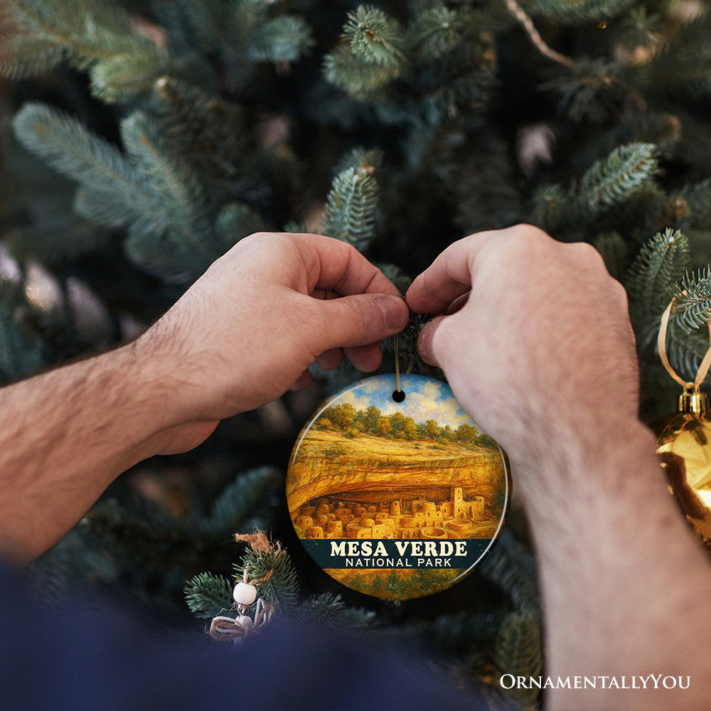 Mesa Verde National Park Ornament, Colorado Cliff Dwellings Ancient Ruins Christmas Keepsake and Historic Travel Souvenir