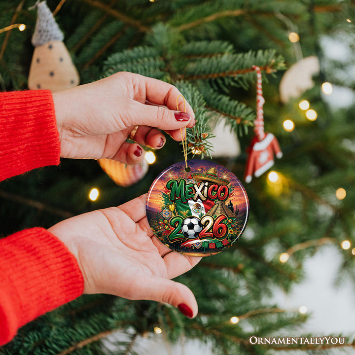 Mexico 2026 Soccer Cup Global Championship Ornament, Fans Football Gift and Tree Decor
