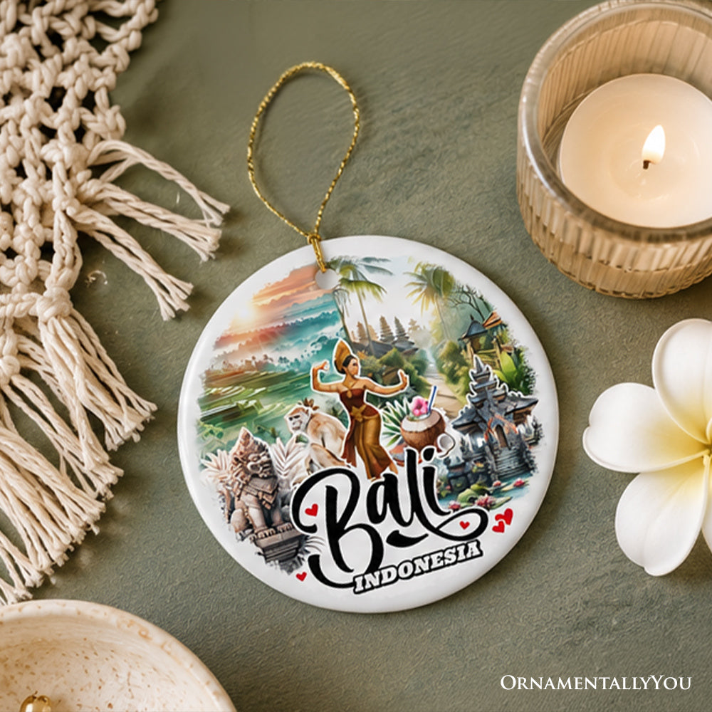 Picturesque Bali Island of the Gods Christmas Ornament, Indonesian Heritage and Cultural Gift and Souvenir