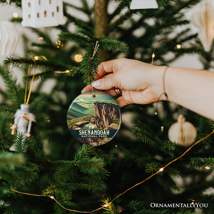 Picturesque Shenandoah National Park Ornament, Virginia Mountain View Christmas Decor and Nature Explorer Gift Ceramic Ornament OrnamentallyYou 