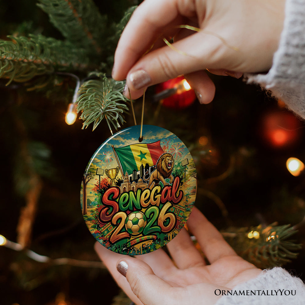 Senegal 2026 Soccer Cup Global Championship Ornament, Fans Football Gift and Tree Decor