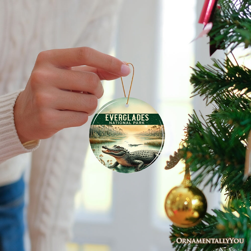 Tranquil Everglades National Park Ornament, Florida Swamp Scene Christmas Gift and Travel Souvenir Ceramic Ornament OrnamentallyYou 