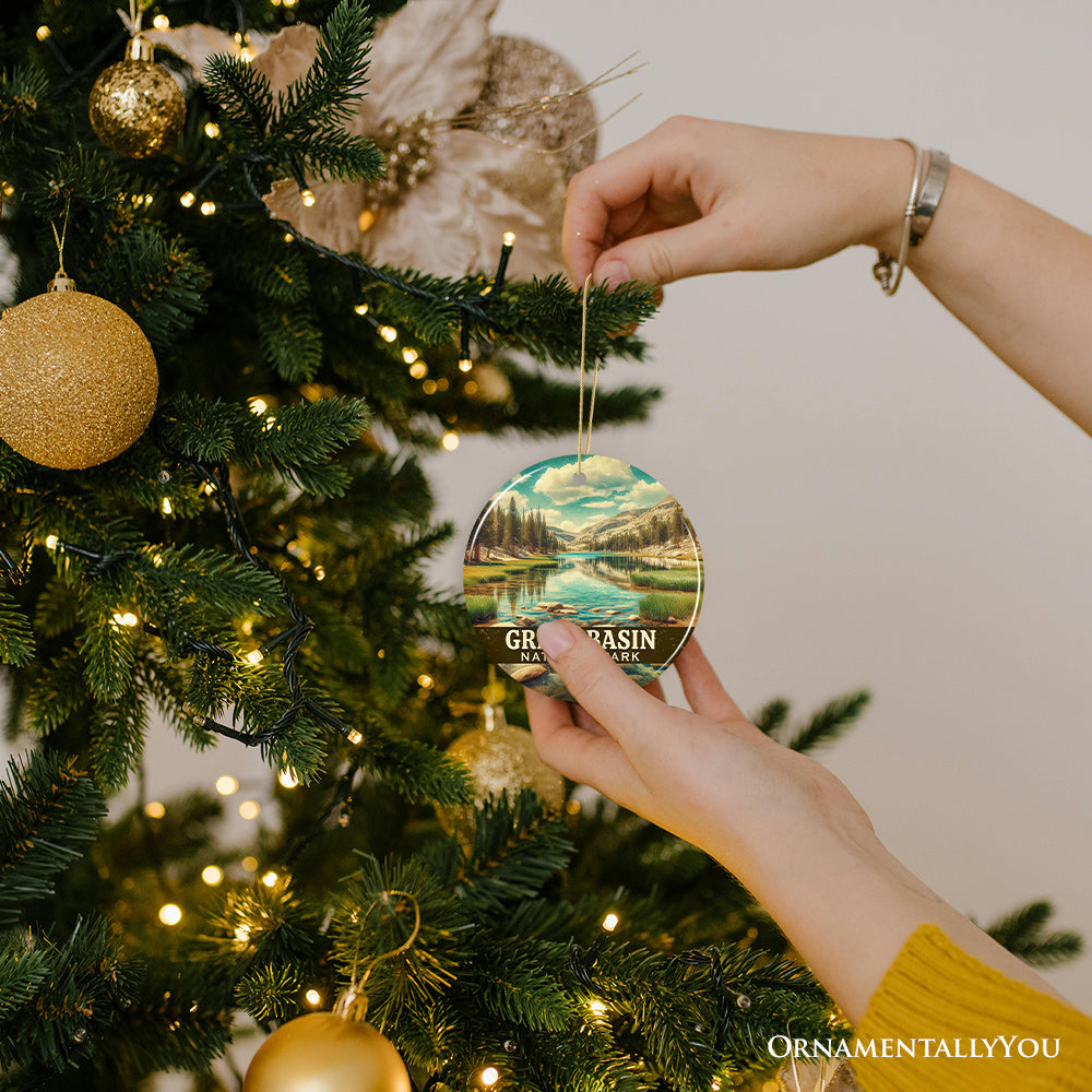 Tranquil Great Basin National Park Ornament, Nevada Mountain Lake Reflection Christmas Gift and High Desert Wilderness Keepsake