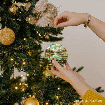 Tranquil Great Basin National Park Ornament, Nevada Mountain Lake Reflection Christmas Gift and High Desert Wilderness Keepsake Ceramic Ornament OrnamentallyYou 