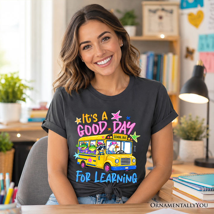 School Bus Good Day for Learning T-Shirt, Funny Back to School Tee