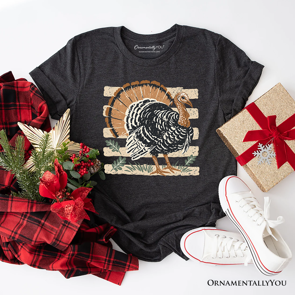Vintage Turkey T-Shirt, Retro Thanksgiving Fall Holiday Tee