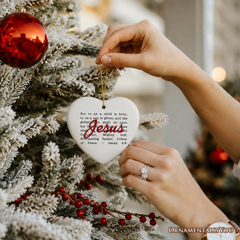Jesus Christmas Bible Verse Ornament, Isaiah 9:6 for Faithful Believers Gift and Souvenir