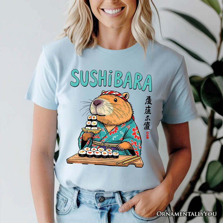 Sushibara Capybara T-Shirt, Funny Sushi Animal Tee