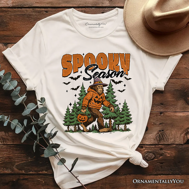 Spooky Season Bigfoot T-Shirt, Halloween Sasquatch Pumpkin Tee