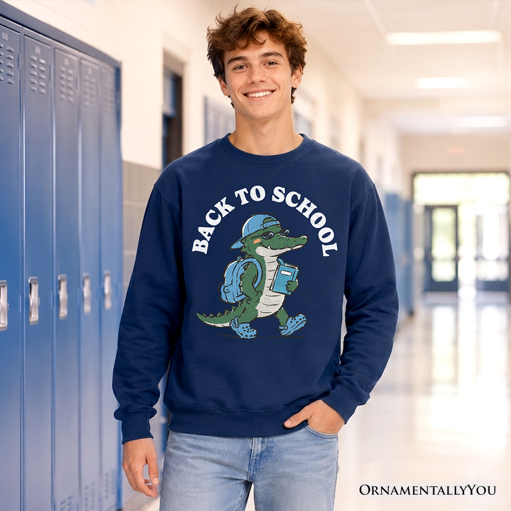 Alligator Back to School Sweatshirt, Cool Sweater for Teachers or Student