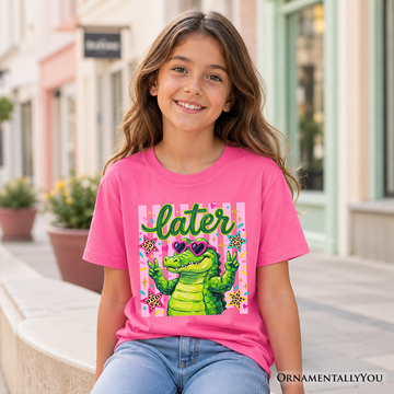 Later Alligator Kids T-Shirt, Funny Coquette Animal Tee for Youth Girls