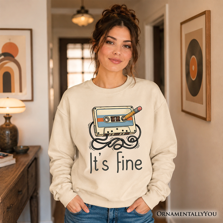 Retro Cassette Tape Sweatshirt, 90s Music Vibe Sweater