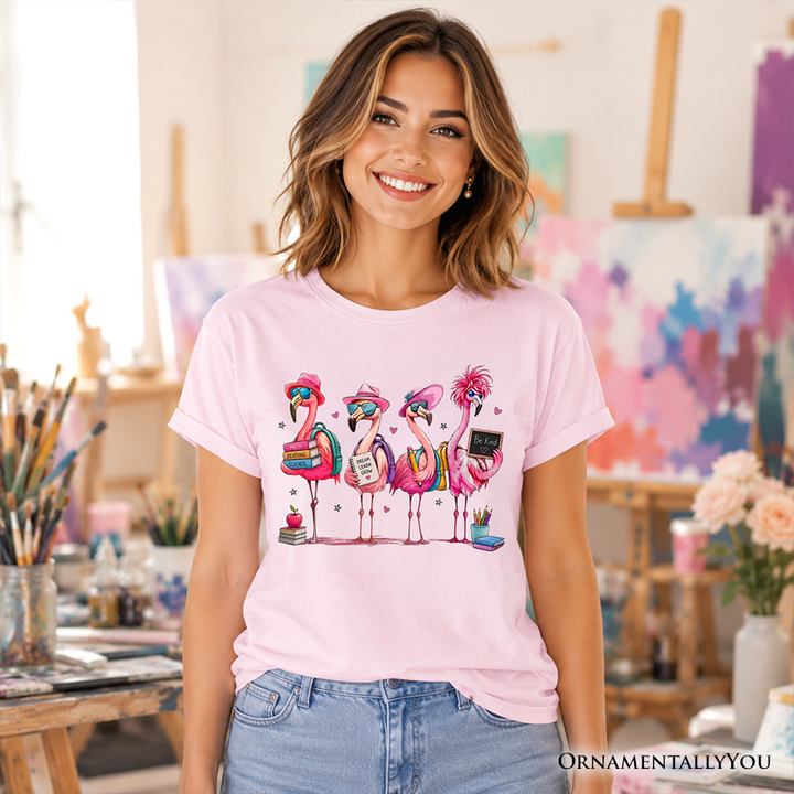 Flamingo Back to School T-Shirt, Cute Tee With Tropical Birds