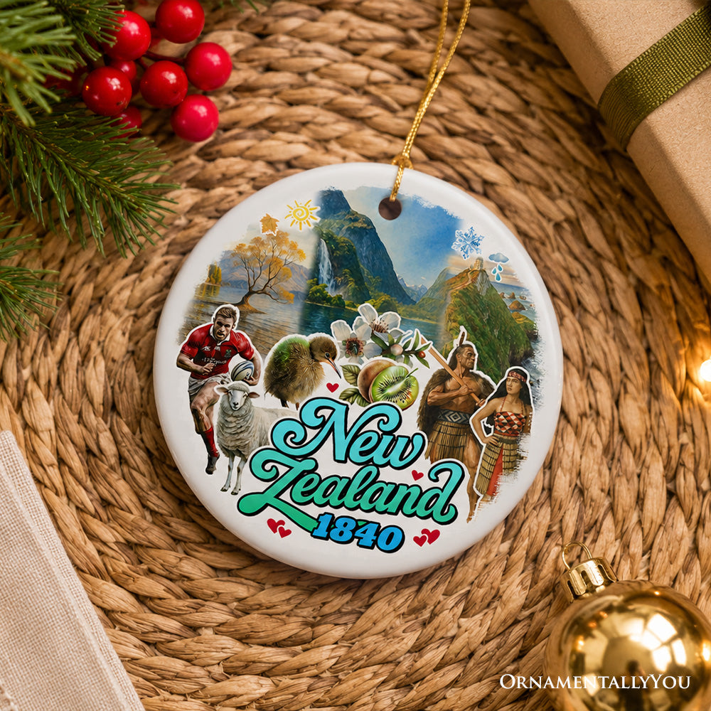 Majestic New Zealand Kiwi Heritage Christmas Ornament, Māori Culture and Travel Keepsake
