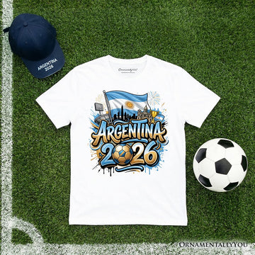 Argentina 2026 Soccer Cup Global Championship T-Shirt, Fans Football Tee T-Shirts OrnamentallyYou White XS 