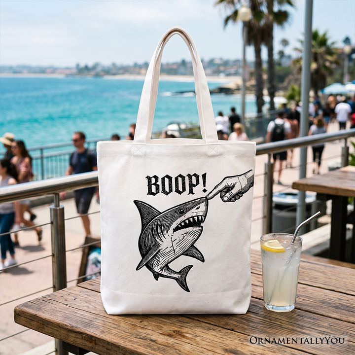 Boop Shark Tote Bag, Funny Ocean Gift Shopper Animal Gift Shopper