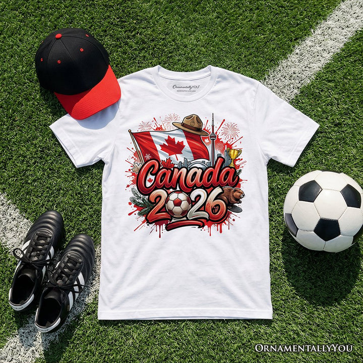 Canada 2026 Soccer Cup Global Championship T-Shirt, Fans Football Tee T-Shirts OrnamentallyYou White XS 