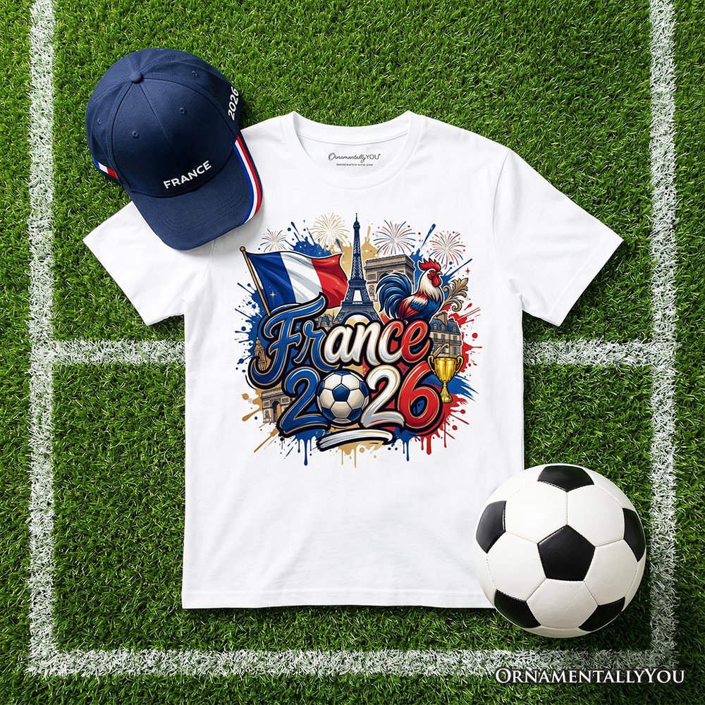 France 2026 Soccer Cup Global Championship T-Shirt, Fans Football Tee T-Shirts OrnamentallyYou White XS 