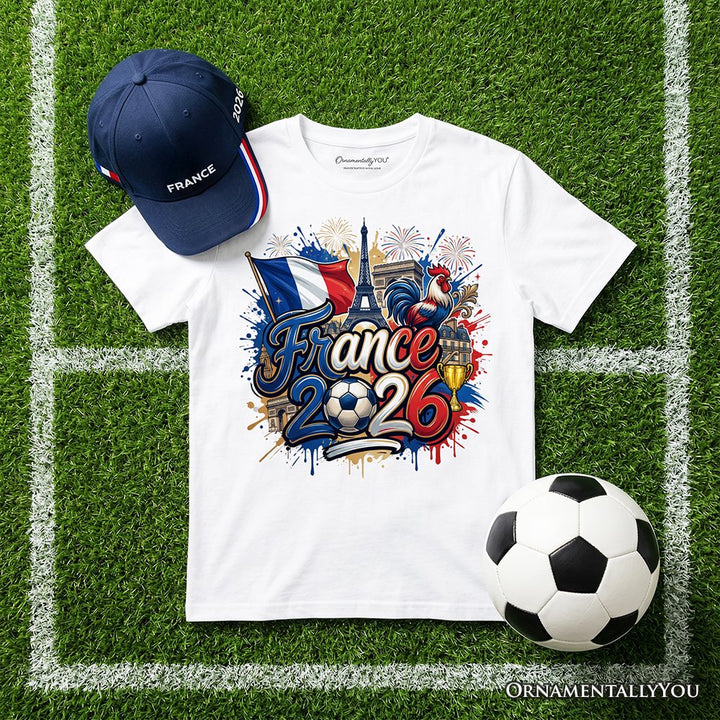 France 2026 Soccer Cup Global Championship T-Shirt, Fans Football Tee T-Shirts OrnamentallyYou White XS 