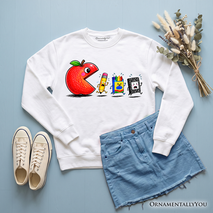Funny Apple 1st Day of School Sweatshirt, Sweater for Teachers