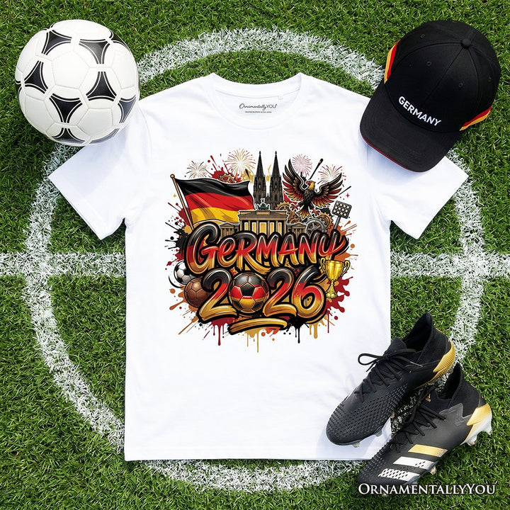 Germany 2026 Soccer Cup Global Championship T-Shirt, Fans Football Tee T-Shirts OrnamentallyYou White XS 