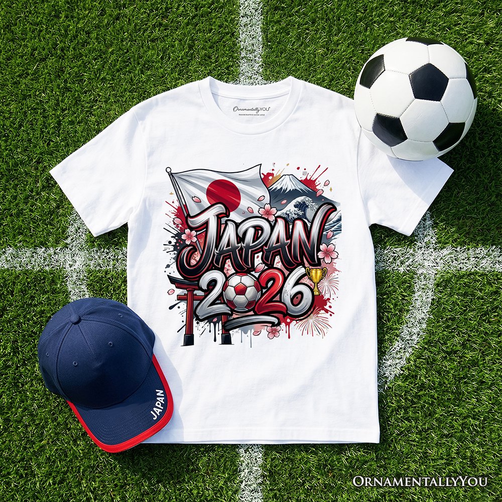 Japan 2026 Soccer Cup Global Championship T-Shirt, Fans Football Tee T-Shirts OrnamentallyYou White XS 