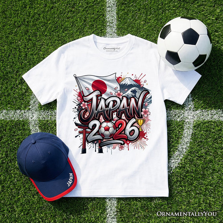 Japan 2026 Soccer Cup Global Championship T-Shirt, Fans Football Tee T-Shirts OrnamentallyYou White XS 