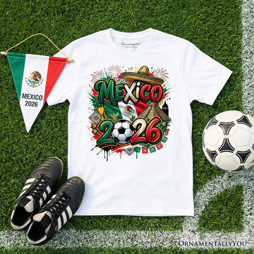 Mexico 2026 Soccer Cup Global Championship T-Shirt, Fans Football Tee T-Shirts OrnamentallyYou White XS 