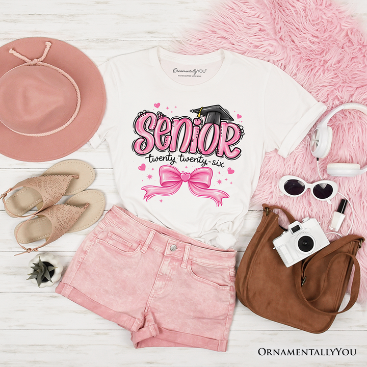 Pink Coquette Senior Class of 2026 T-Shirt, Graduation Tee