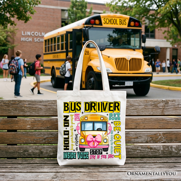 School Bus Driver Tote Bag, Funny Back to School Occupation Gift Shopper
