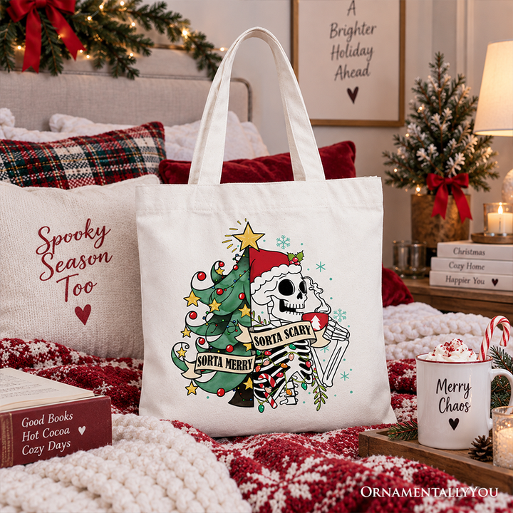 Sorta Merry Christmas Skeleton, Sarcastic Holiday Gift Shopper