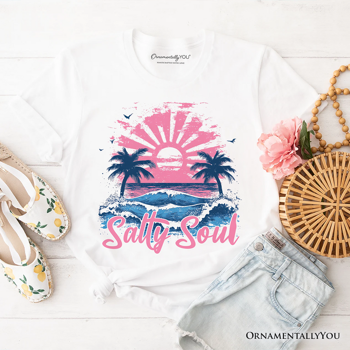 Vintage Salty Soul Beach T-Shirt, Retro Coastal Summer Tee