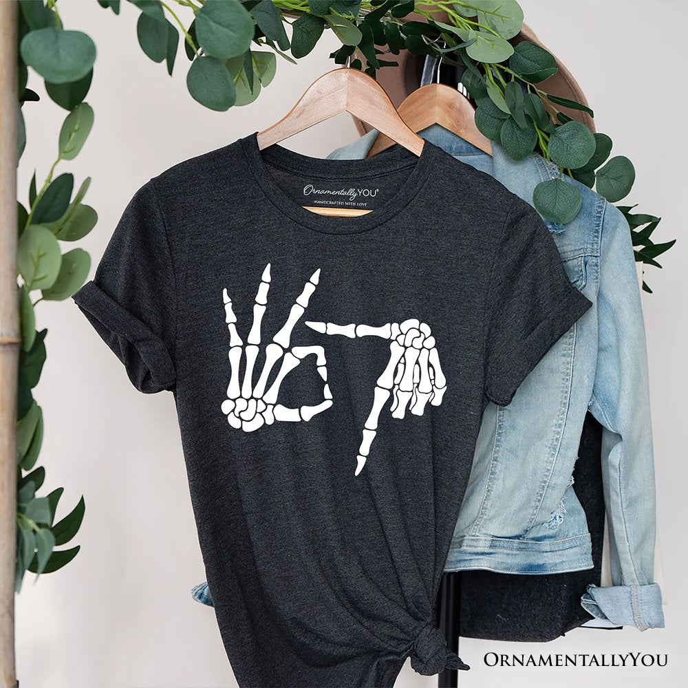 67 Skeleton Hands T-Shirt, Six Seven Funny Meme Tee T-Shirts OrnamentallyYou Gray XS 