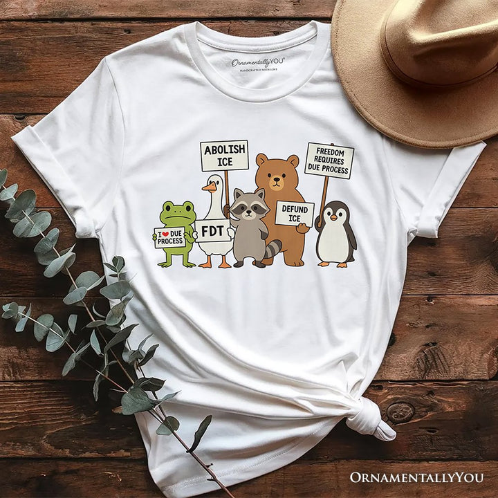 Abolish ICE Animals Protest T-Shirt, Cute Activist Tee OrnamentallyYou White XS 