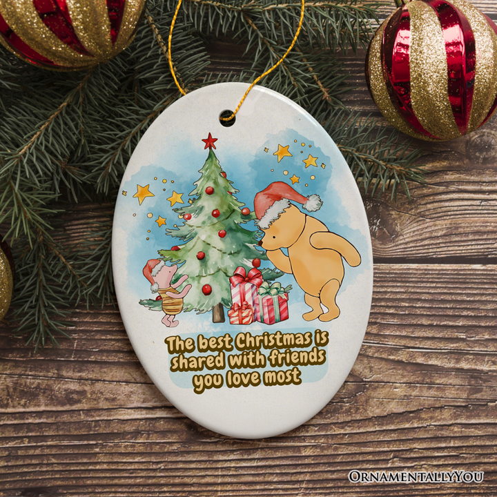 Best Christmas with Friends Pooh Bear's Ornament, Heartwarming Gift and Decor