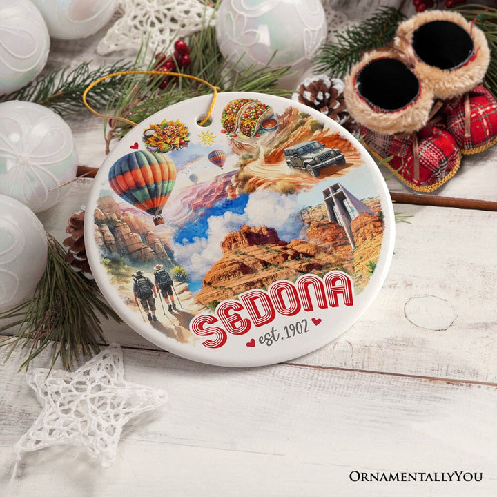 Breathtaking Sedona Landmarks Handmade Ornament, Vintage Arizona Travel Christmas Souvenir Ceramic Ornament OrnamentallyYou 