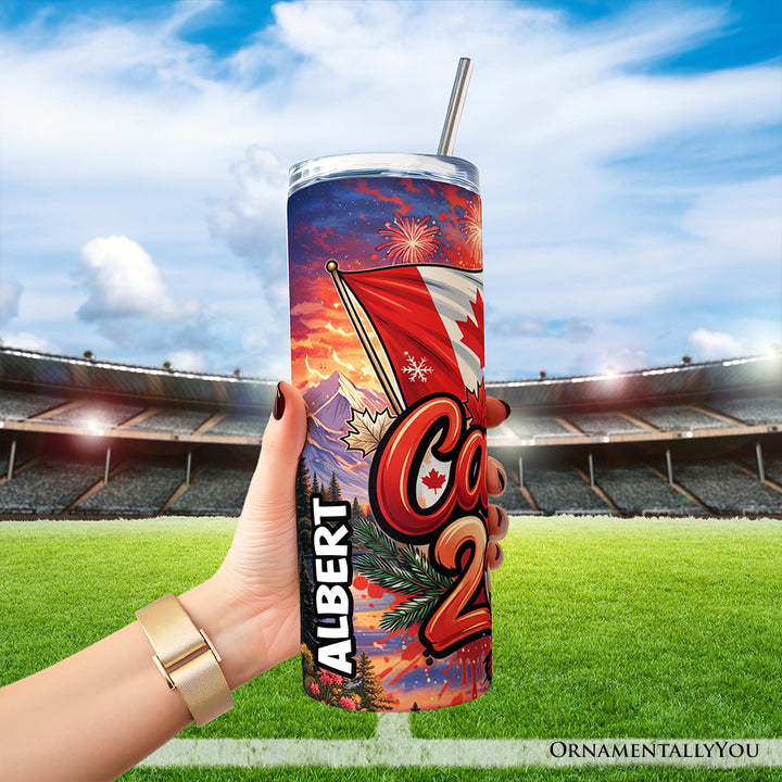 Canada 2026 Soccer Cup Global Championship 20oz Tumbler With Lid and Stainless Steel Straw, Fans Football Gift Cup