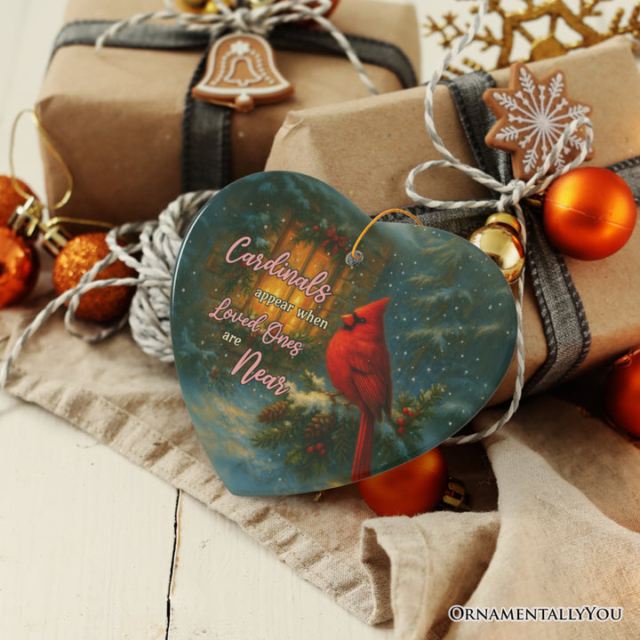 Cardinals Appear When Loved Ones Are Near Ornament, Comforting Christmas Gift and Memorial Tribute