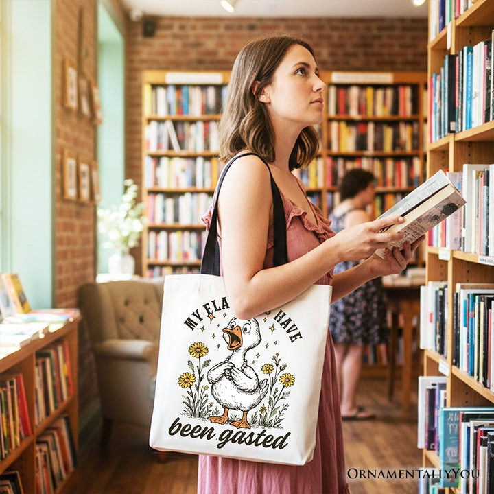 My Flabbers Have Been Gasted Goose Tote Bag, Gift Shopper for Humorous Women Tote Bag OrnamentallyYou 