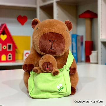 Coco the Capybara and Her Baby Plushie Set, Adorable 12" Stuffed Animal Toy Gift for Children Plush Toys OrnamentallyYou 