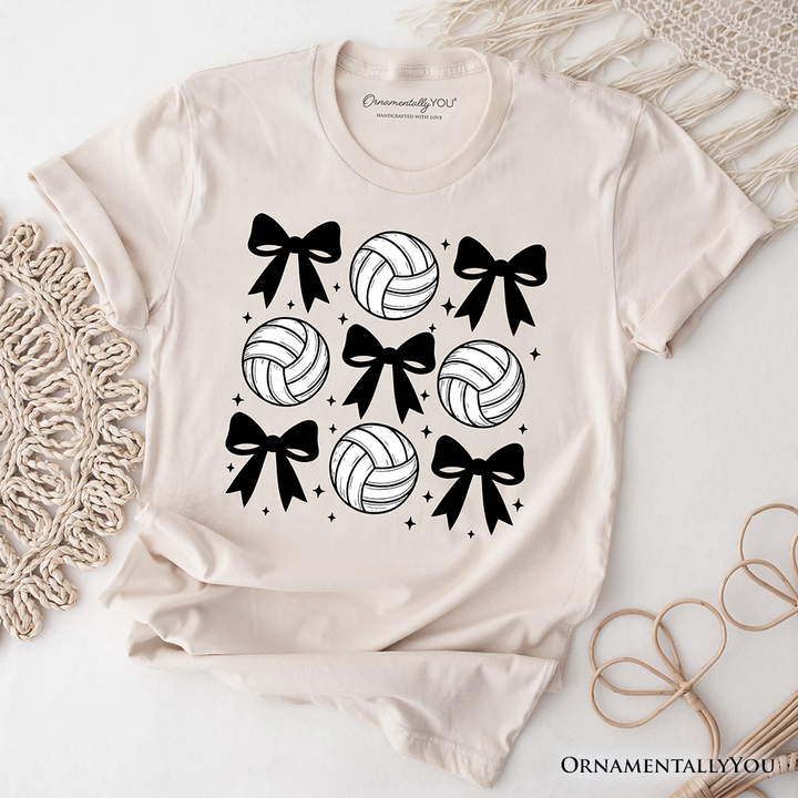 Coquette Volleyball Bows T-Shirt, Cute Athletic Sports Game Day Tee