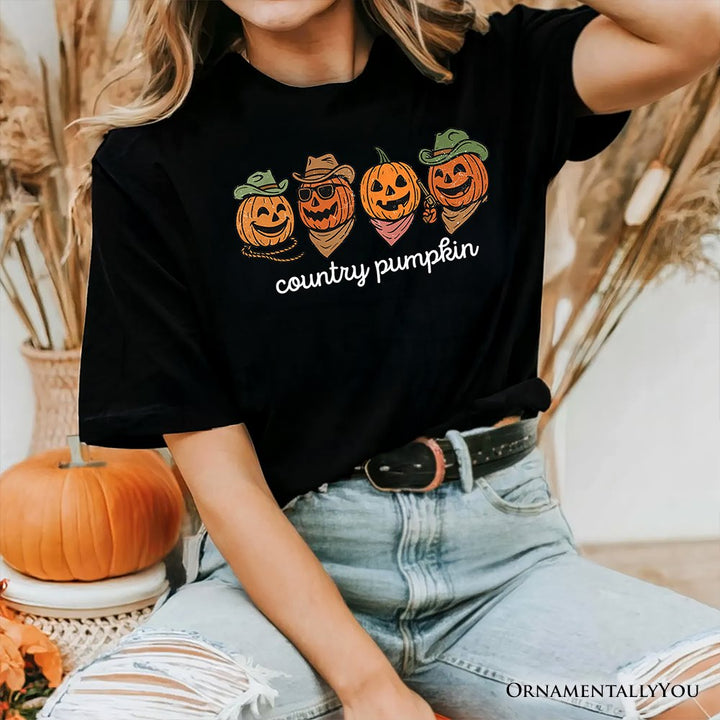 Country Pumpkin Rustic T-Shirt, Cute Fall Tee for Autumn Season T-Shirts OrnamentallyYou 