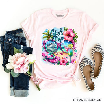 Cruise Girls Trip 2026 T-Shirt, Vacation Tropical Tee T-Shirts OrnamentallyYou Soft Pink XS 