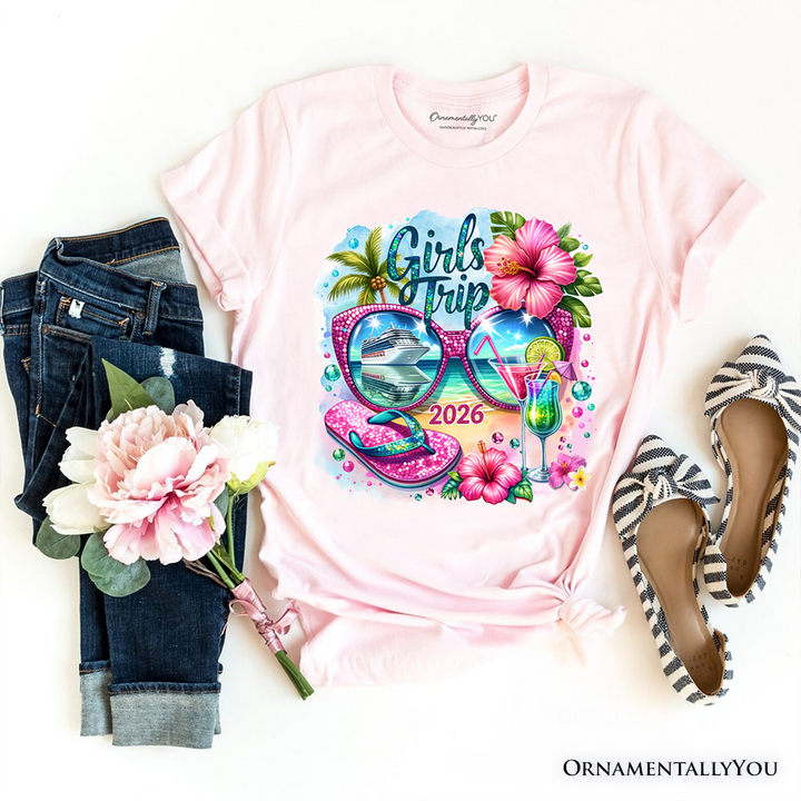 Cruise Girls Trip 2026 T-Shirt, Vacation Tropical Tee
