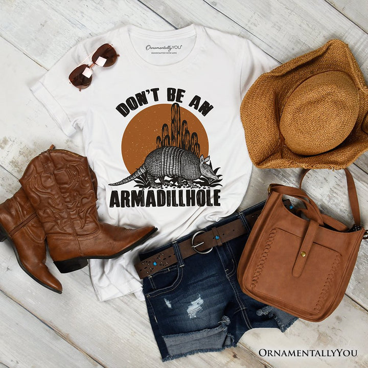 Don’t Be An Armadillhole Armadillo T-Shirt, Funny Western Animal Tee T-Shirts OrnamentallyYou White XS 