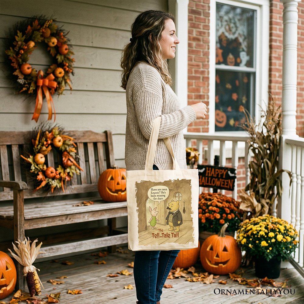 Edgar Allan Winnie-the-Pooh Tote Bag, 1926 A.A. Milne Vintage Halloween Mystery Tale Gift Shopper Tote Bag OrnamentallyYou 