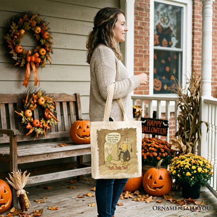 Edgar Allan Winnie-the-Pooh Tote Bag, 1926 A.A. Milne Vintage Halloween Mystery Tale Gift Shopper Tote Bag OrnamentallyYou 